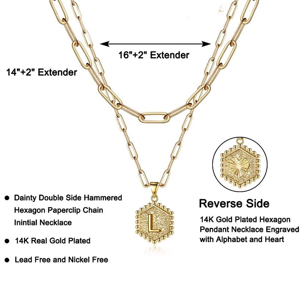 ::✨Delicate [GOLD] Layered Initial Necklace Set - Picture 7 of 12